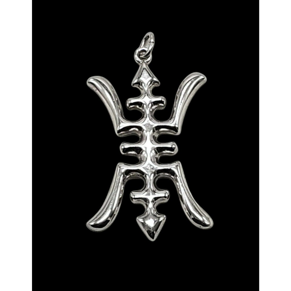 Vintage BA Ballou B.A.B. Geometric Brutalist Viking ? Silver 2 1/4" Pendant